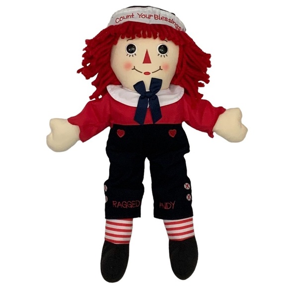Raggedy Andy Count Your Blessings Embroidered Plush Retro Rag Doll Doll 17 Inch - Picture 15 of 16